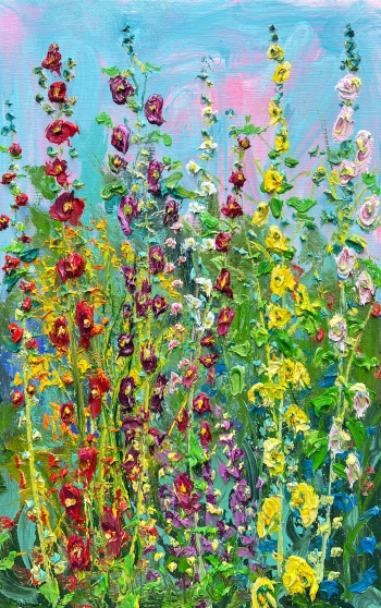 Standing Hollyhocks