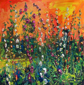 Hollyhocks Orange