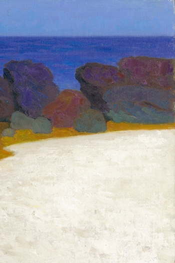 Rotsen bij les Rotes, blauw-wit
