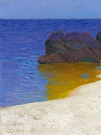 Rotsen bij les Rotes, blauw-wit