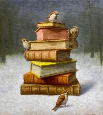 Boeken in de sneeuw