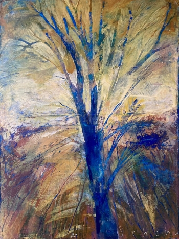 Blue tree, backlit