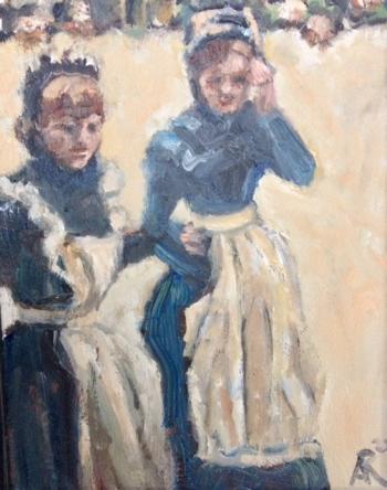 Twee dienstmeisjes (naar een foto van Breitner)
