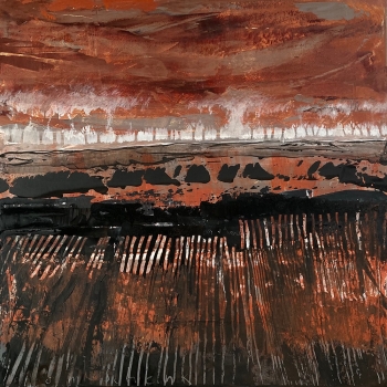 Akker en bomenrij (piano piano)