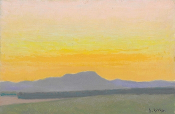 Bij Chapaize, met avondlucht