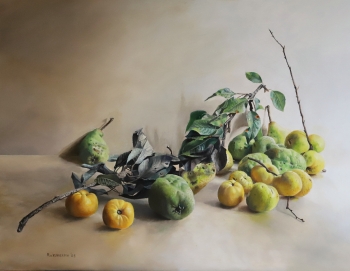 Stilleven met peren en kweeperen