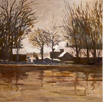 Hoog water in winters licht