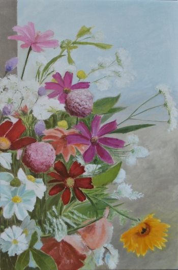 Bloemen II (olieverf op doek)